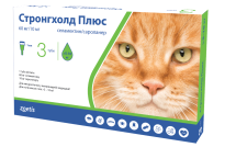Краплі Стронгхолд Плюс 60мг краплі для котів 5-10 кг від зовнішніх та внутрішніх паразитів 1 мл - 1 піпетка