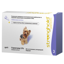 Краплі Стронгхолд 12% для собак 2.6-5 кг від зовнішніх та внутрішніх паразитів 0.25 мл - 1 піпетка