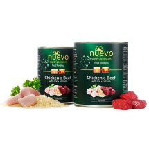 Вологий корм NUEVO Dog JUNIOR з куркою яловичиною та рисом + кальцій для цуценят - 400 г