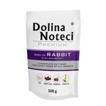Вологий корм Dolina Noteci Dog Premium Для собак пауч з кроликом та журавлиною - 500 г