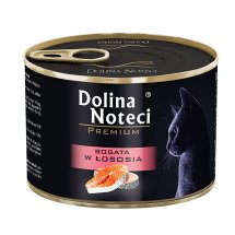 Вологий корм Dolina Noteci Cat Premium Для котів м'ясні шматочки в соусі з лососем - 185 г