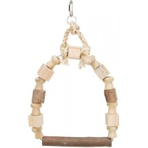 Іграшка Trixie для птахів Гойдалка-арка кольорова з мотузкою дерево 13х19 см - 1 шт