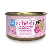 Вологий корм Schesir Cat Baby Chicken With Chicken Liver КУРКА З КУРЯЧОЮ ПЕЧІНКОЮ в бульйоні для кошенят - 70 г