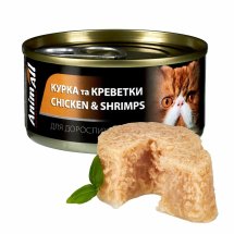 Вологий корм Animall Cat курка з креветками для котів - 85 г