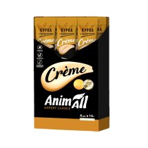 Ласощі Animall Cat Сreme для котів зі смаком курки з креветками - 6х15 г