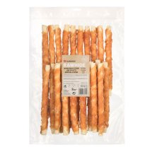 Жувальні стіки Flamingo Dog для собак обгорнуті м'ясом курки 25 см 25 шт - 2 кг