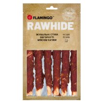 Жувальні стіки Flamingo Dog для собак обгорнуті м'ясом качки 15 см 6 шт - 180 г
