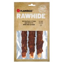 Жувальні стіки Flamingo Dog для собак обгорнуті м'ясом качки 17 см 3 шт - 155 г