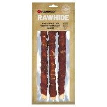Жувальні стіки Flamingo Dog для собак обгорнуті м'ясом качки 25 см 3 шт - 240 г