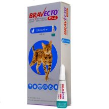 Краплі Бравекто Плюс спот он для котів 2.8-6.25кг від бліх та кліщів на 3 місяці 250 мг - 1 піпетка