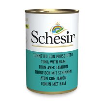Вологий корм Schesir Cat Tuna with Ham ТУНЕЦЬ З ШИНКОЮ в бульйоні для котів - 140 г