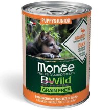 Вологий корм Monge Dog Wet Bwild Puppy & Junior для цуценят качка гарбуз та цукіні - 400 г