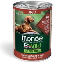 Вологий корм Monge Dog Wet Bwild Adult для собак ягня гарбуз та цукіні - 400 г