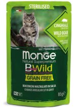 Вологий корм Monge Cat Bwild Grain Free Wet Sterilised для стерилізованих котів м'ясо дикого кабана з овочами - 85 г