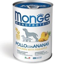Вологий корм Monge Dog FRUIT для собак MONOPROTEIN для собак курка з ананасом - 400 г
