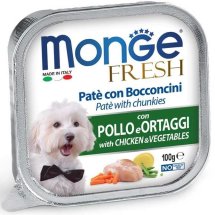 Вологий корм Monge Dog FRESH для собак з куркою та овочами - 100 г