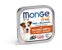 Вологий корм Monge Dog FRUIT для собак з індичкою та чорницею - 100 г
