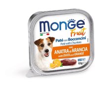 Вологий корм Monge Dog FRUIT для собак з качкою та апельсином - 100 г