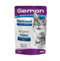 Вологий корм Gemon Cat Wet Sterilised для котів шматочки з тунцем та рибкою дорі - 100 г