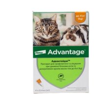Краплі АДВАНТЕЙДЖ 40 для котів до 4 кг від бліх - 1 піпетка