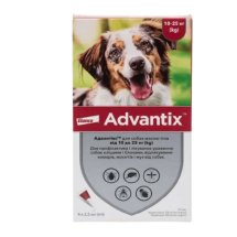 Краплі АДВАНТІКС для собак 10-25 кг від бліх та кліщів 2.5 мл - 1 піпетка