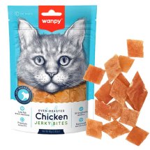 Ласощі Wanpy Cat Chicken Jerky Bites ВАНПІ ШМАТОЧКИ КУРЯЧІ В’ЯЛЕНІ для котів - 80 г