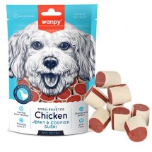 Ласощі Wanpy Dog Chicken Jerky & Codfish Sushi СУШІ З КУРКОЮ ТА ТРІСКОЮ для собак - 100 г