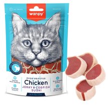 Ласощі Wanpy Cat Chicken Jerky & Codfish Sushi ВАНПІ СУШІ З КУРКОЮ ТА ТРІСКОЮ для котів - 80 г