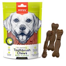 Ласощі Wanpy Dog Toothbrush Chews Beef ЗУБНА ЩІТКА жувальні зі смаком яловичини для собак - 100 г
