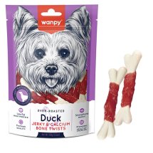 Ласощі Wanpy Dog Duck Jerky & Calcium Bone Twists ВАНПИІ КІСТКА З В’ЯЛЕНОЮ КАЧКОЮ ТА КАЛЬЦІЄМ для собак - 100 г