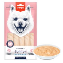Ласощі Wanpy Dog Creamy Lickable Treat Salmon&Chicken ЛОСОСЬ КУРКА рідкі для собак - 70 г