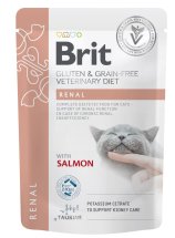Корм вологий Brit GF VetDiet Cat Renal Пауч для котів при нирковій недостатності з лососем - 85 г