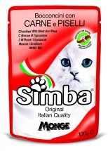 Вологий корм Monge SIMBA Cat Wet для котів м'ясний - 100 г