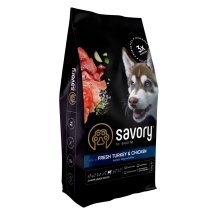 Сухий корм Savory Dog Junior Large rich in Fresh Turkey & Chicken для юніорів великих порід зі свіжою індичкою і куркою - 12 кг