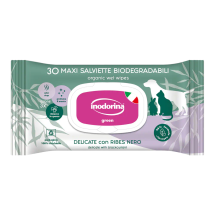 Вологі біорозкладні серветки Indorina Salv Green deliCate with blackcurrant з чорною смородиною для собак котів та гризунів - 30 шт