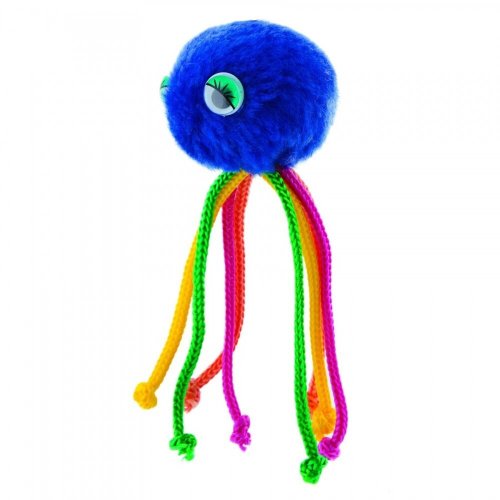 Іграшка Природа Восьминіг для кота на резинці з мотузочками 5 см - 1 шт