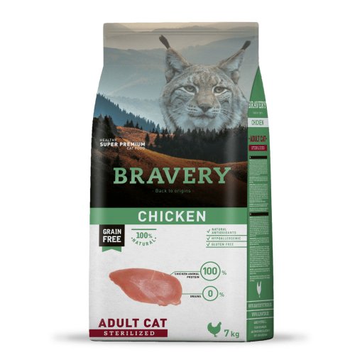 Сухий корм Bravery Cat Chicken Adult Sterilized для котів стерилізованих з куркою - 7 кг