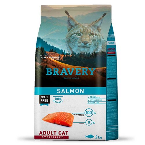 Сухий корм Bravery Cat Salmon Adult Sterilized для котів стерилізованих з лососем - 2 кг