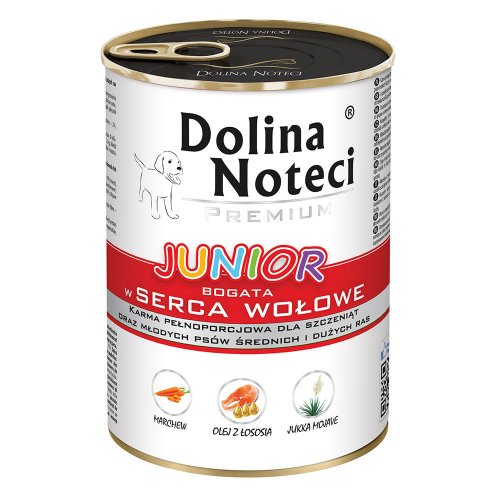 Вологий корм Dolina Noteci Dog Premium Для цуценят з яловичим серцем - 400 г