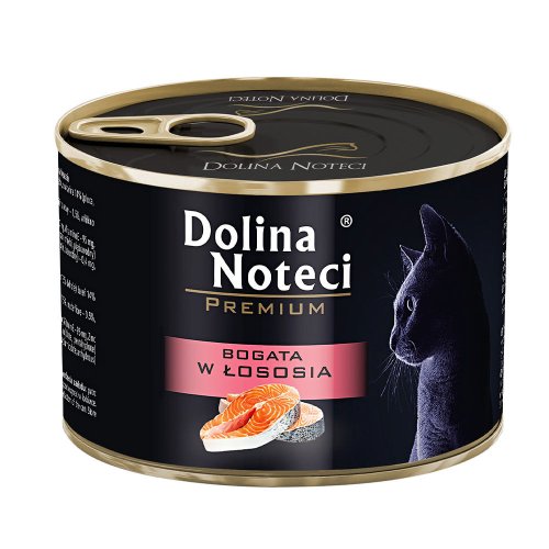 Вологий корм Dolina Noteci Cat Premium Для котів м'ясні шматочки в соусі з лососем - 185 г
