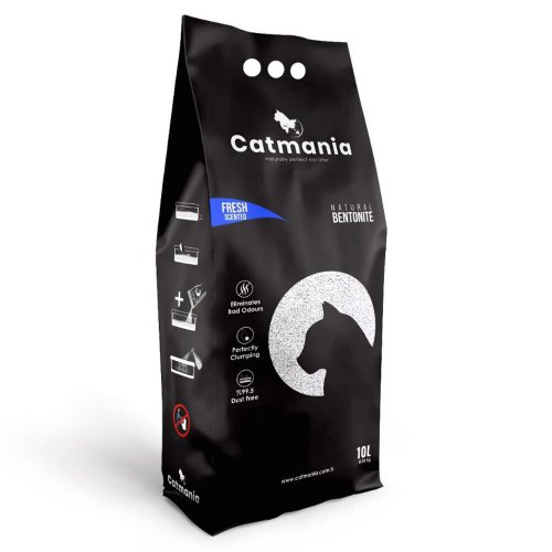 Бентонітовий наповнювач CatMANIA свіжість + блакитні гранули - 10 л