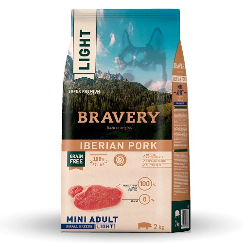 Сухий корм Bravery Dog Iberian Pork Mini Adult LIGHT для собак дрібних порід зі свининою по -іберійськи Легка - 2 кг