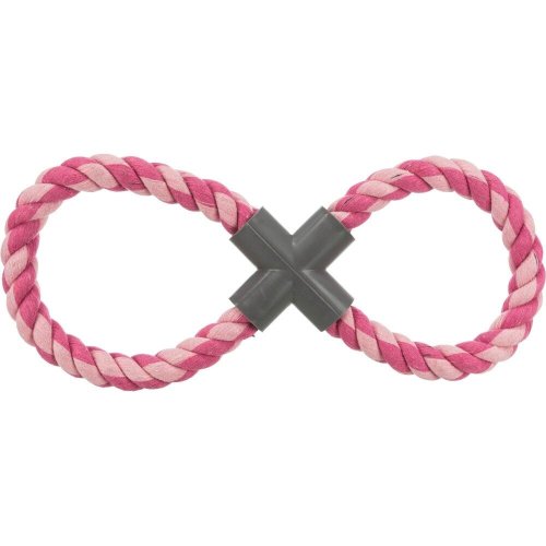 Іграшка Trixie для собак Канат-вісімка плетений з пластиковою хрестовиною текстиль 35 см - 1 шт