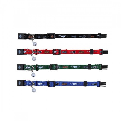 Нашийник Trixie для кошенят Kitty з котиками і дзвіночком нейлоновий - 1 шт