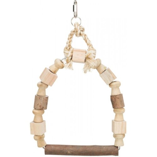 Іграшка Trixie для птахів Гойдалка-арка кольорова з мотузкою дерево 20х29 см - 1 шт