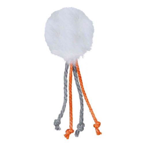 Іграшка Trixie для котів М'ячик з шнурком брязкальцем та котячою м'ятою плюш 4 см - 1 шт