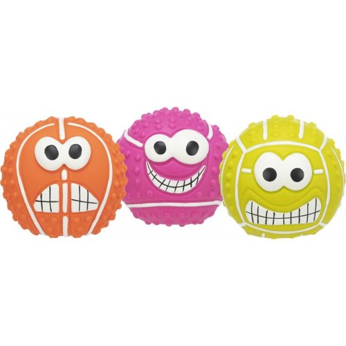 Іграшка Trixie для собак М'яч Смайлики з пискавкою латекс 7 см - 1 шт