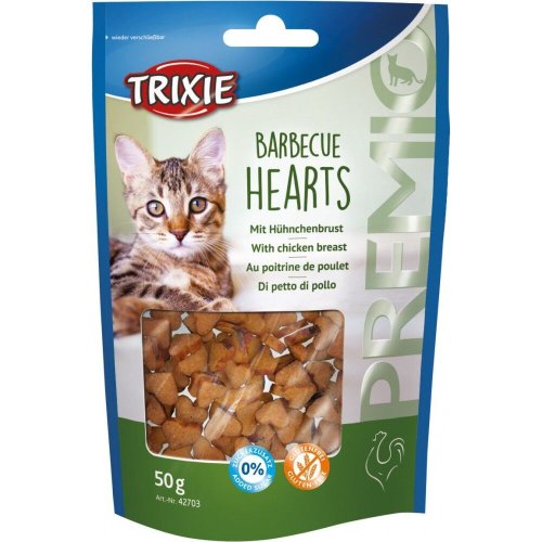 Ласощі Trixie Premio Barbecue Hearts для котів сердечка з куркою - 50 г
