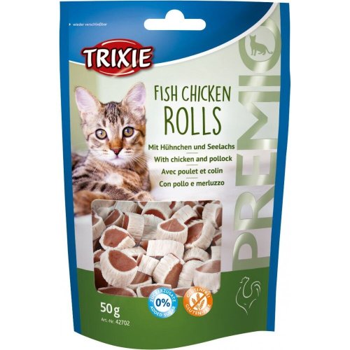 Ласощі Trixie Premio Fish Chicken Rolls для котів роли з куркою та рибою - 50 г