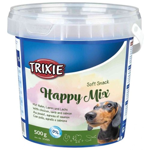Ласощі Trixie Soft Snack Happy Mix для собак з куркою ягням та лососем - 500 г